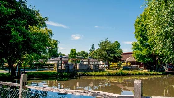 St Piers boating lake on a sunny day