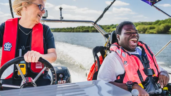St Piers College Student on the water having a great time