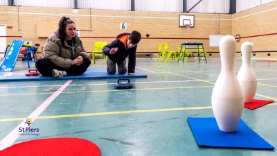 Student in PE class