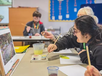 St Piers College student painting