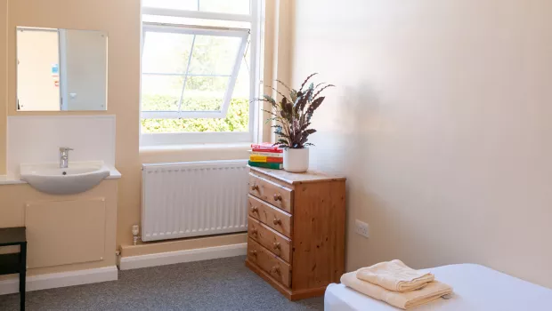 A bedroom at staff accommodation at St Piers